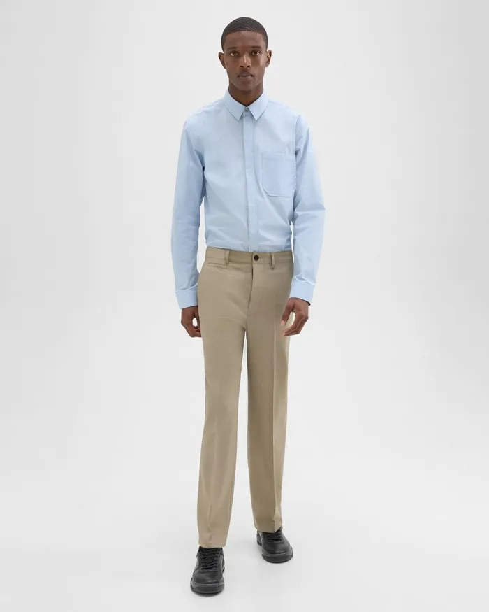 Men Theory Pants Relaxed Virgin Wool Pant Light Quarry