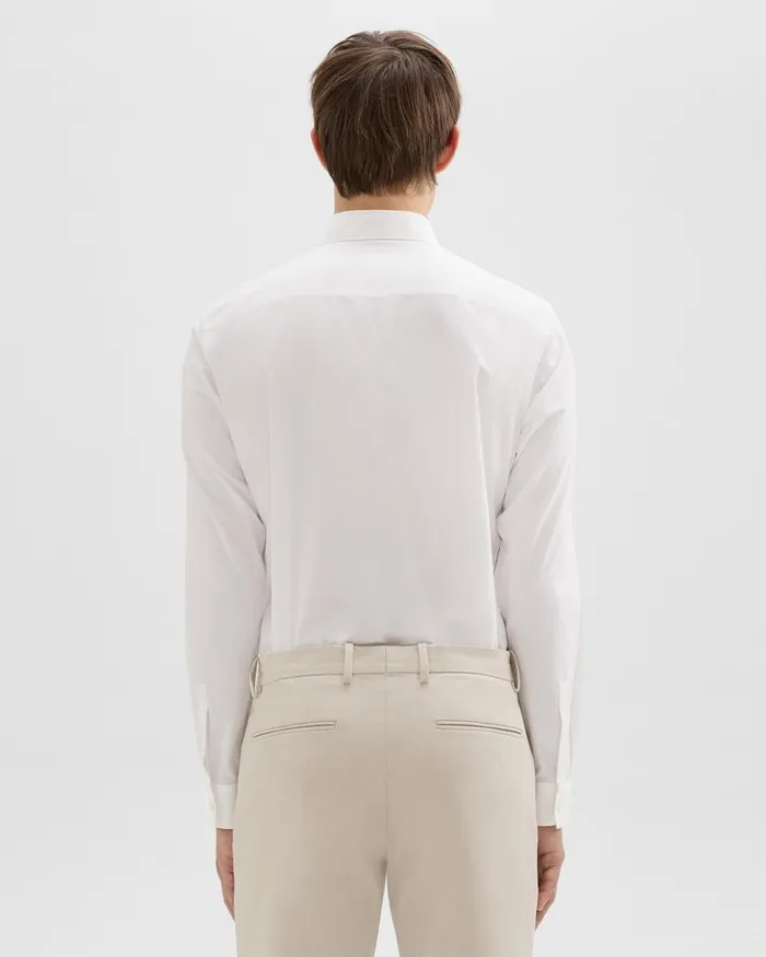 Men Theory Shirts Hugh Shirt In Cotton White