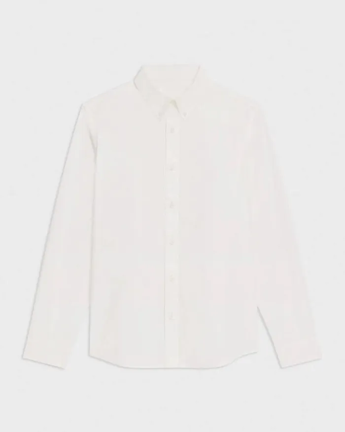 Men Theory Shirts Hugh Shirt In Cotton White
