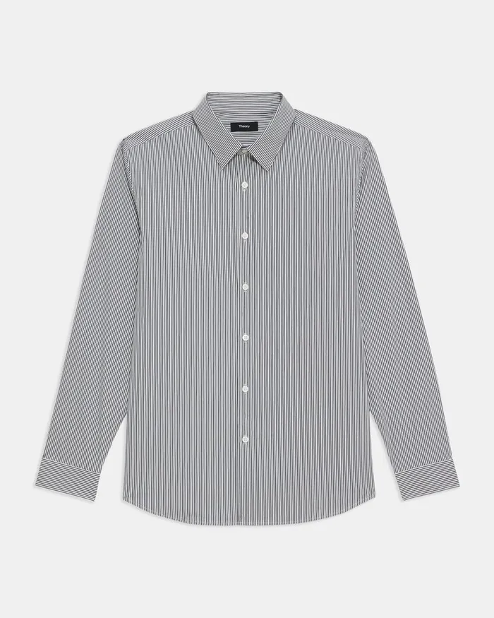 Men Theory Shirts Irving Shirt In Cotton Blend Whitepestle