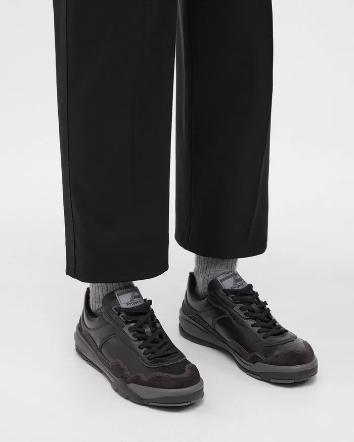 Men Theory Shoes Leather Sneaker Blackblack