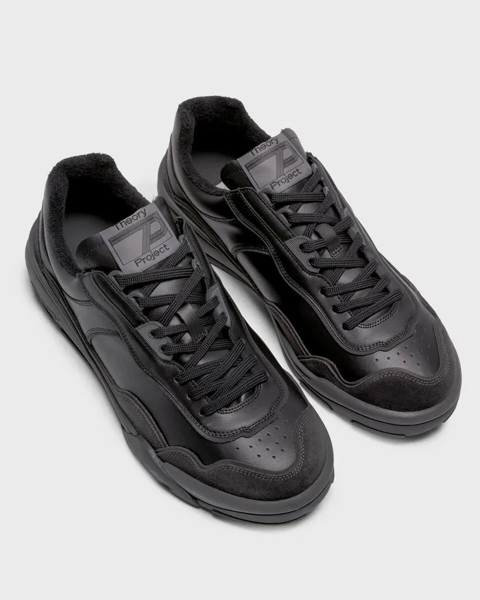 Men Theory Shoes Leather Sneaker Blackblack