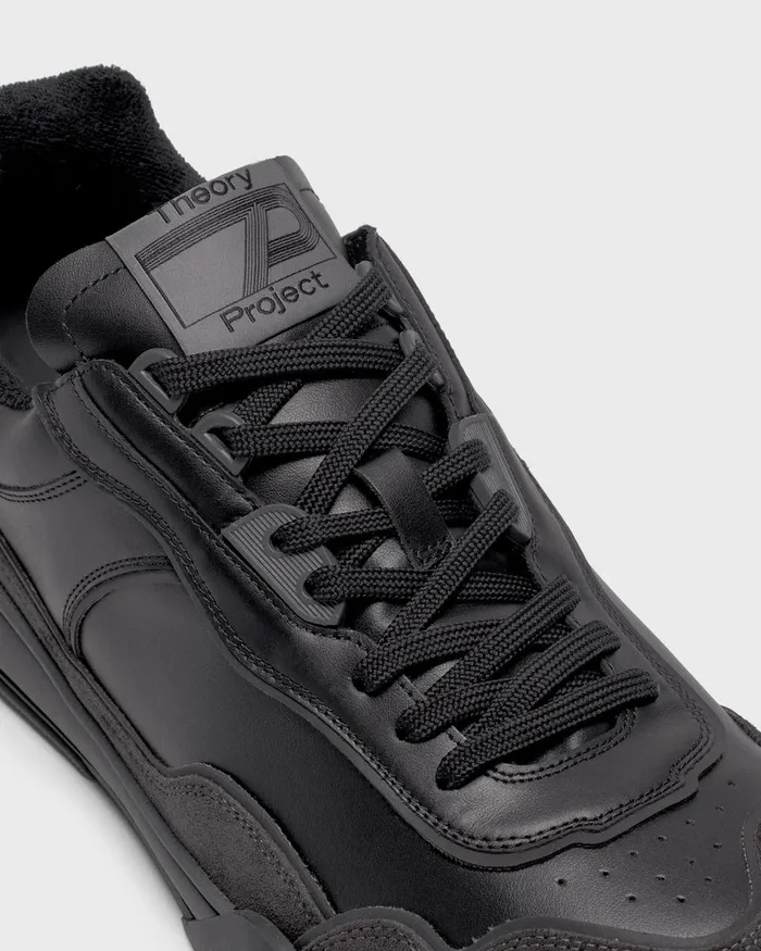 Men Theory Shoes Leather Sneaker Blackblack