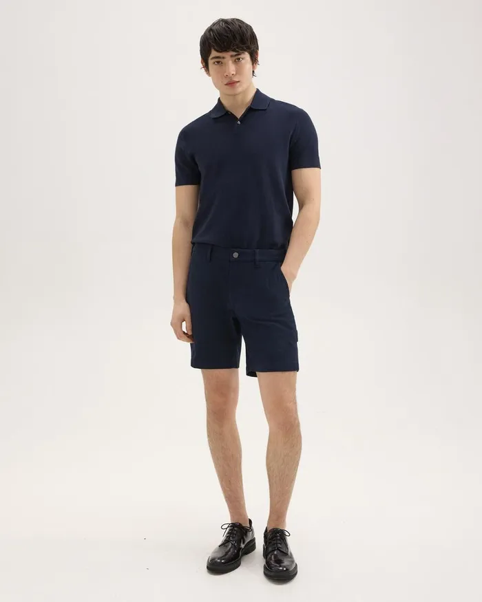 Men Theory Shorts Zaine 7quot Carpenter Short In Stretch Cotton Canvas Baltic