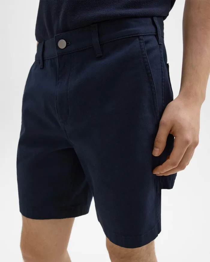 Men Theory Shorts Zaine 7quot Carpenter Short In Stretch Cotton Canvas Baltic