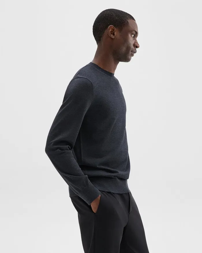 Men Theory Sweaters Cardigans Crewneck Sweater In Merino Wool Pestle Melange