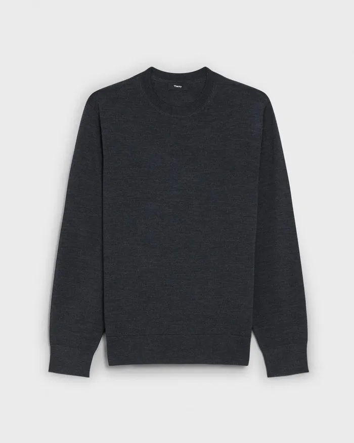 Men Theory Sweaters Cardigans Crewneck Sweater In Merino Wool Pestle Melange
