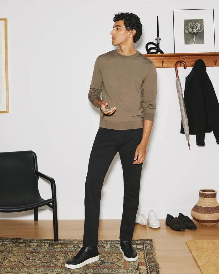 Men Theory Sweaters Cardigans Crewneck Sweater In Regal Wool Hickory