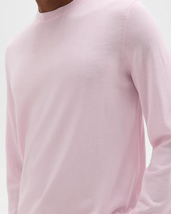 Men Theory Sweaters Cardigans Crewneck Sweater In Regal Wool Pale Pink