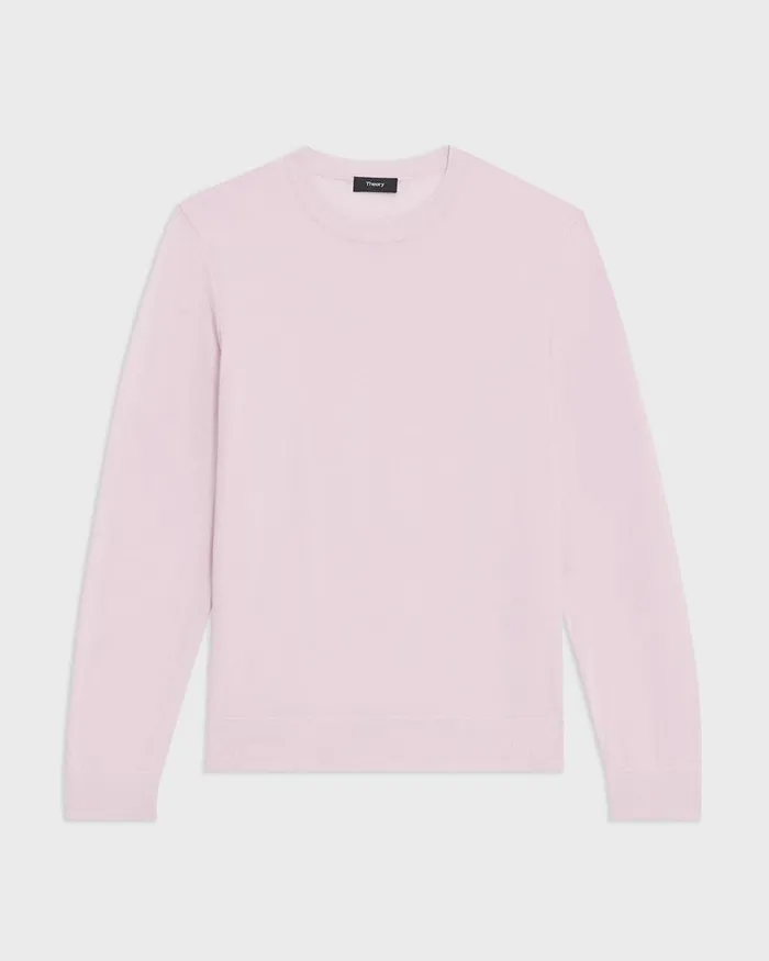 Men Theory Sweaters Cardigans Crewneck Sweater In Regal Wool Pale Pink