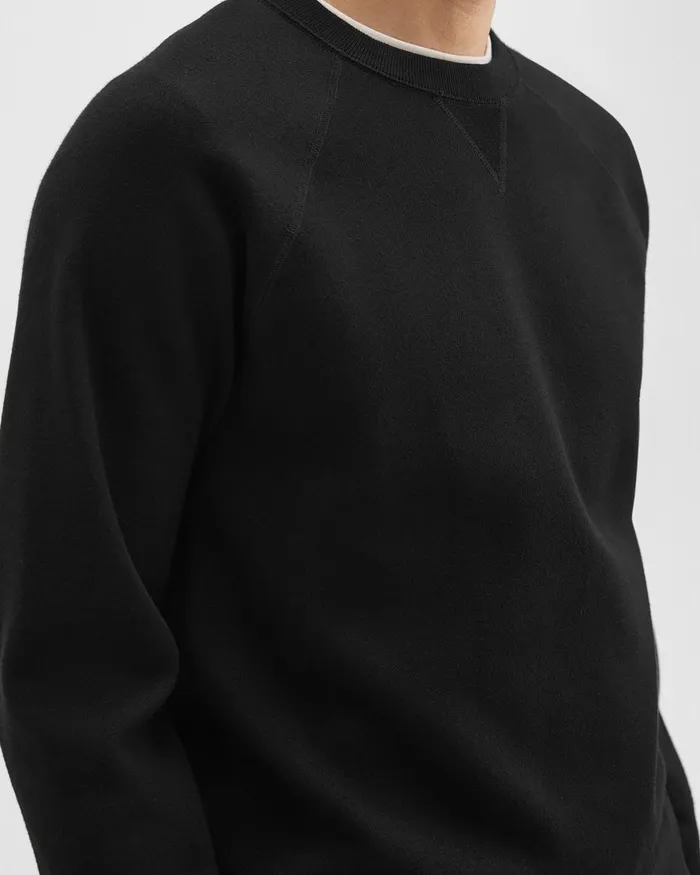 Men Theory Sweatshirts Hoodies Raglan Sleeve Sweatshirt In Light Bilen Black