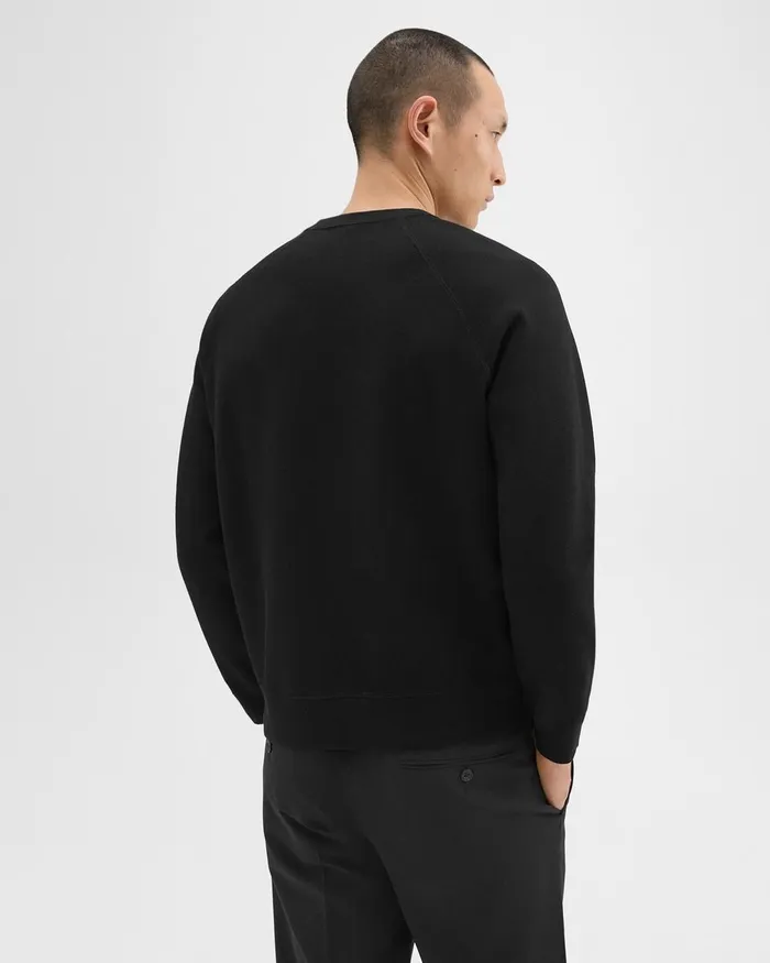 Men Theory Sweatshirts Hoodies Raglan Sleeve Sweatshirt In Light Bilen Black