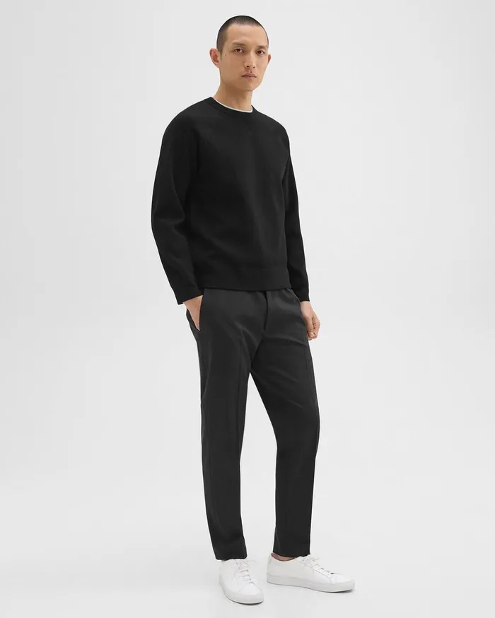 Men Theory Sweatshirts Hoodies Raglan Sleeve Sweatshirt In Light Bilen Black