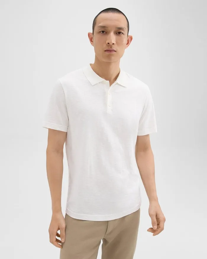 Men Theory TShirts Polos Bron Polo Shirt In Cosmos Slub Cotton White