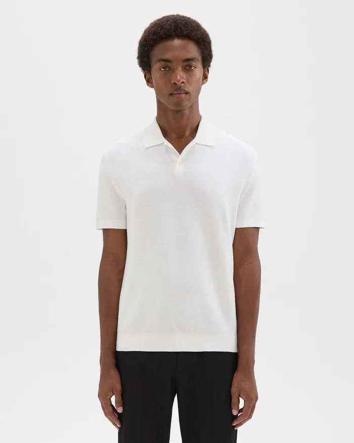 Men Theory TShirts Polos Goris Polo Shirt In Piqueacute Light Bilen White