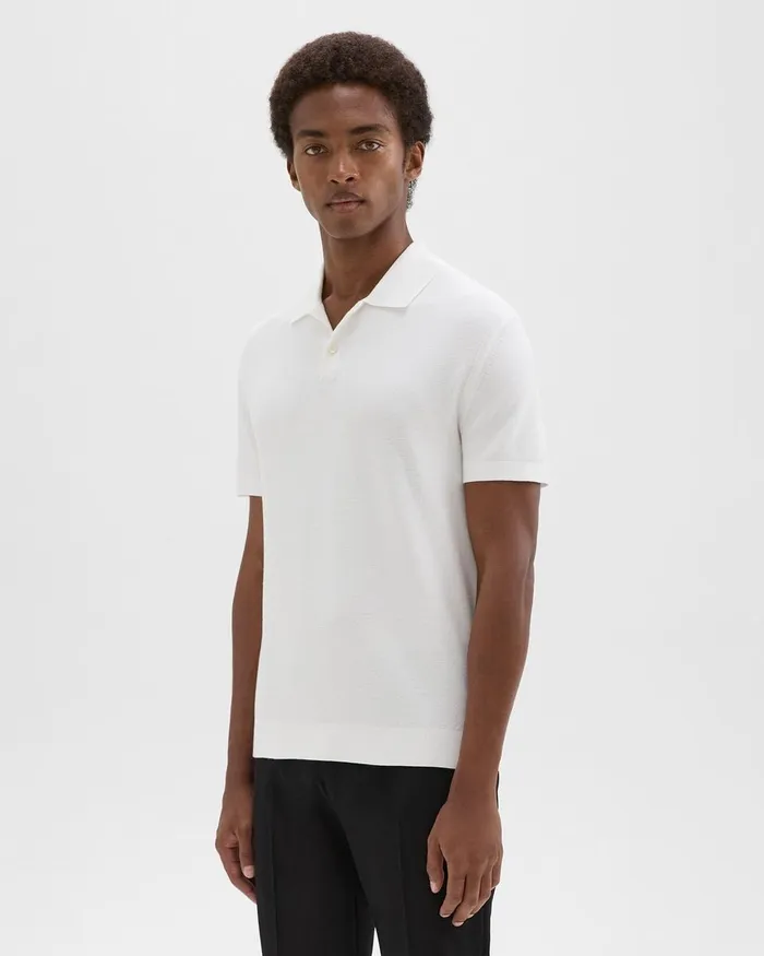Men Theory TShirts Polos Goris Polo Shirt In Piqueacute Light Bilen White