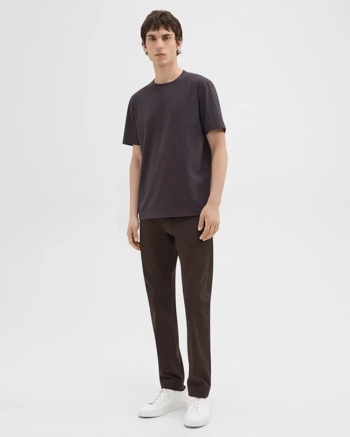 Men Theory TShirts Polos Precise Tee In Pima Cotton Jersey Hickory Melange
