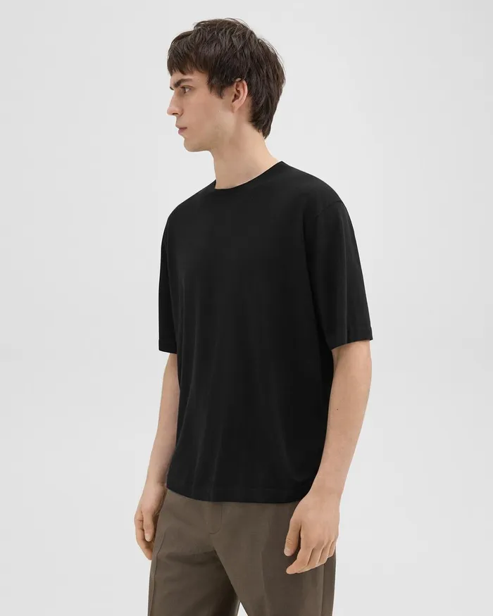 Men Theory TShirts Polos Relaxed Tee In Regal Wool Black