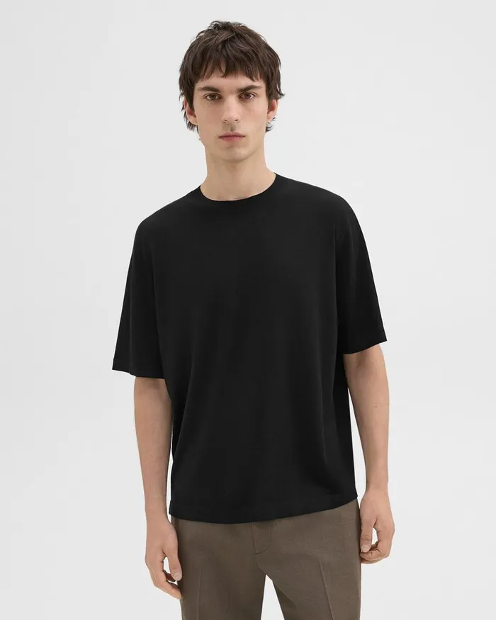 Men Theory TShirts Polos Relaxed Tee In Regal Wool Black