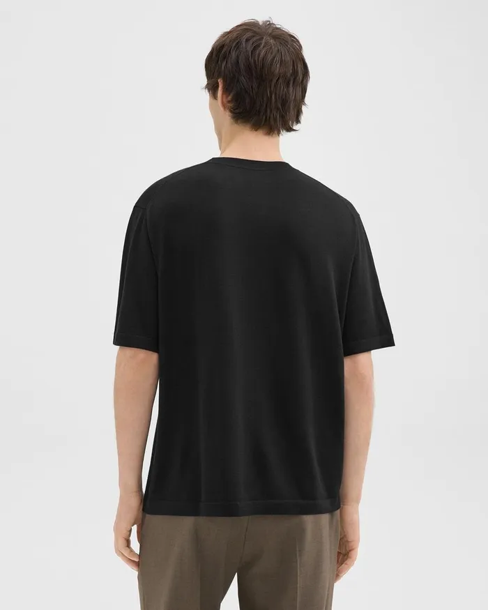 Men Theory TShirts Polos Relaxed Tee In Regal Wool Black