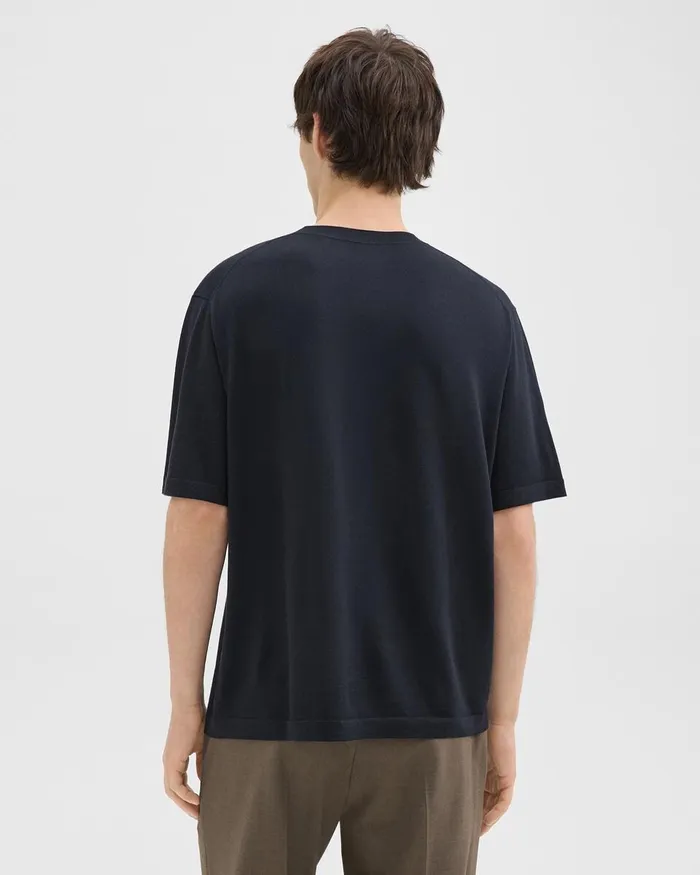 Men Theory TShirts Polos Relaxed Tee In Regal Wool Navy