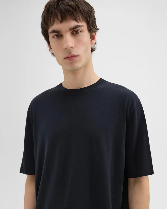 Men Theory TShirts Polos Relaxed Tee In Regal Wool Navy