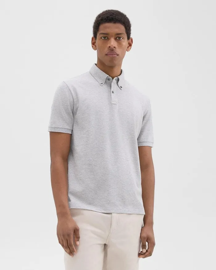 Men Theory TShirts Polos Tailored Polo Shirt In Function Piqueacute Vapor Melange