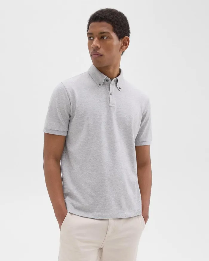 Men Theory TShirts Polos Tailored Polo Shirt In Function Piqueacute Vapor Melange
