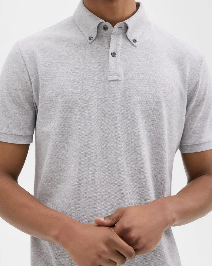 Men Theory TShirts Polos Tailored Polo Shirt In Function Piqueacute Vapor Melange