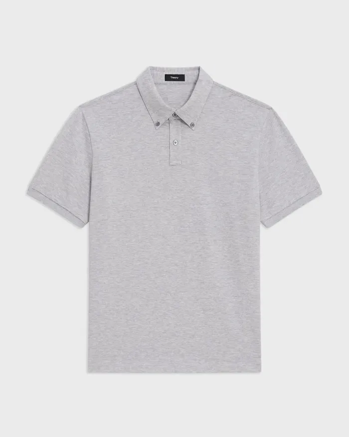 Men Theory TShirts Polos Tailored Polo Shirt In Function Piqueacute Vapor Melange