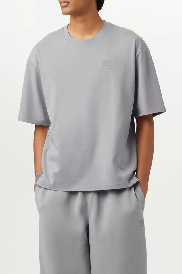 Men Tops and TShirts Fila Apex Relaxed Box Tee 051 Ultimate Gray