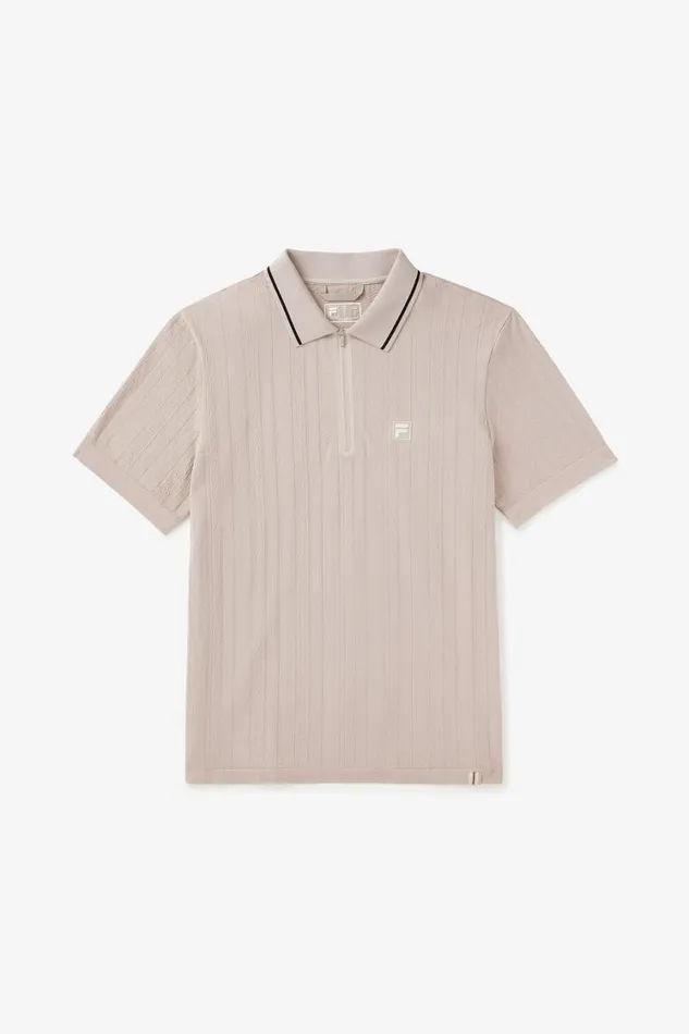 Men Tops and TShirts Fila Challenger Cable Zip Polo 921 Goat