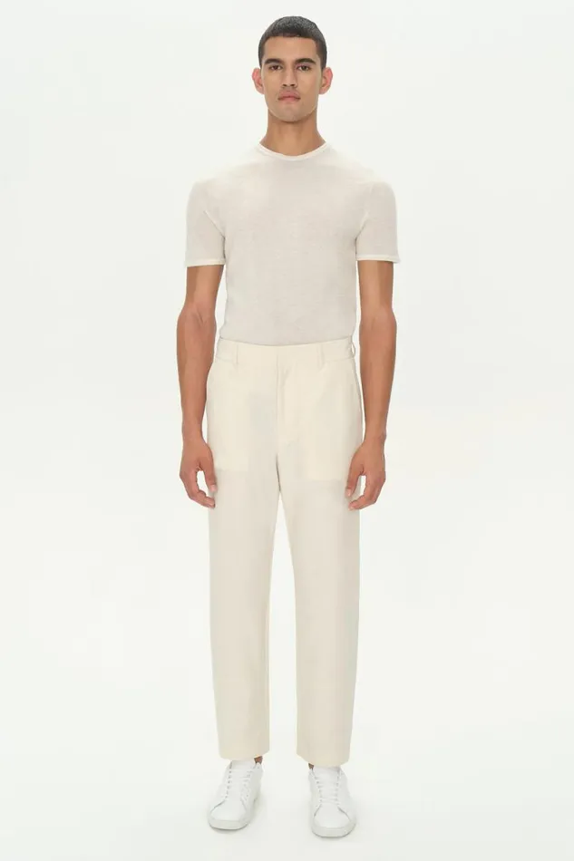 Men Tops and TShirts Jonathan Simkhai Cashmere Crewneck Milk Cream Cashmere Crewneck