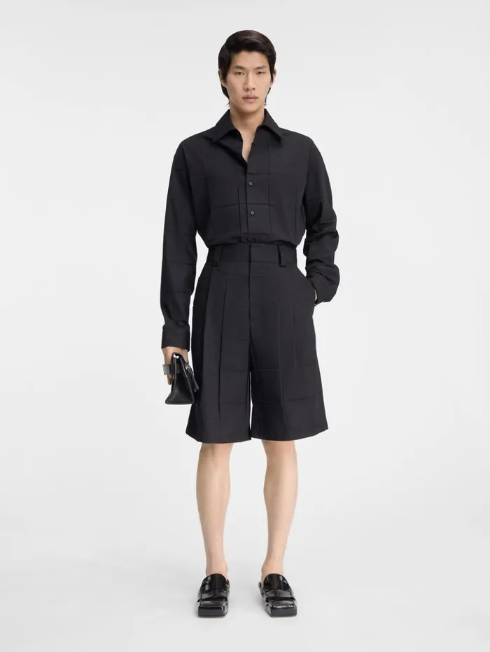 Men Trousers and Shorts JACQUEMUS The Navega Pleated Shorts Black