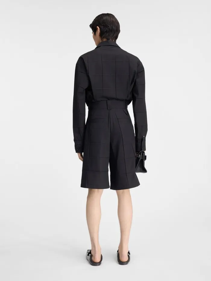 Men Trousers and Shorts JACQUEMUS The Navega Pleated Shorts Black