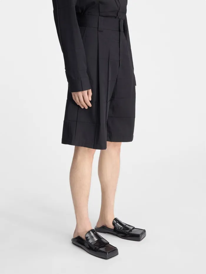 Men Trousers and Shorts JACQUEMUS The Navega Pleated Shorts Black