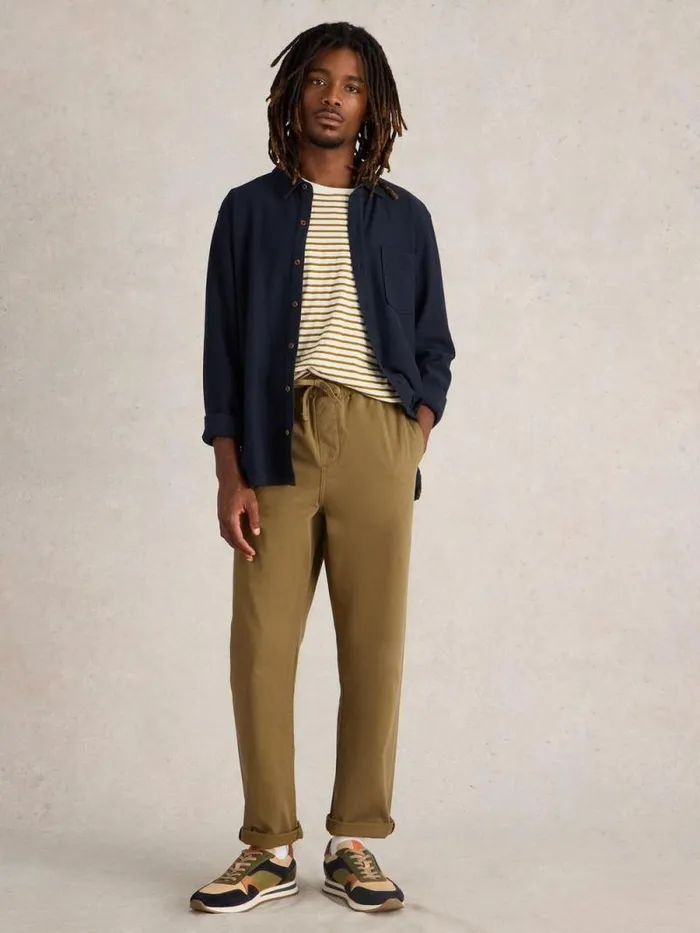Men Wren Drawstring Trouser Khaki Green White Stuff Trousers
