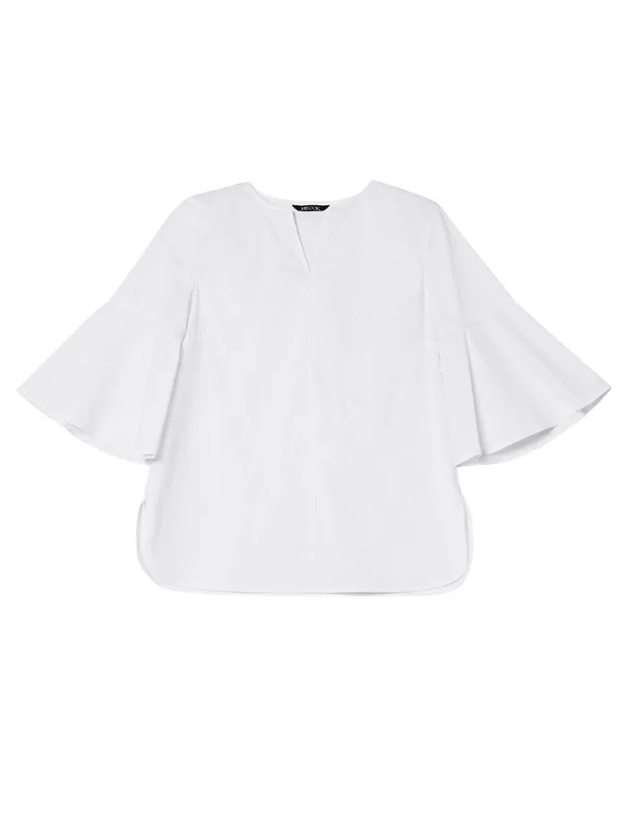 Misook Bell Sleeve Cotton Blend Blouse Women Tops and Tees Misook Bell Sleeve Cotton Blend Blouse Women Tops and Tees