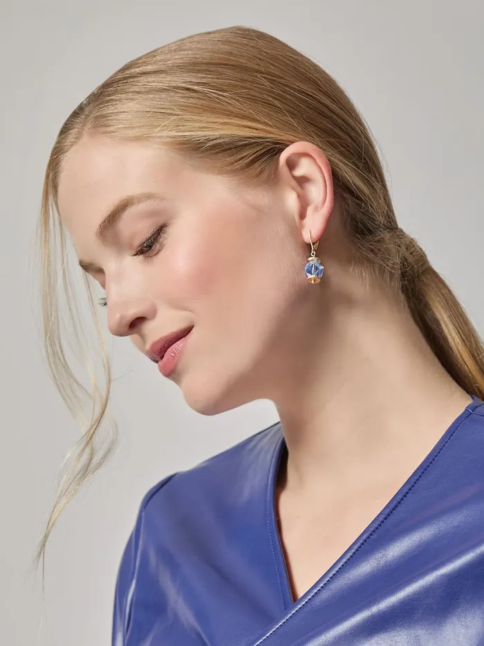 Misook Blue Crystal Dangle Earrings Women Earrings