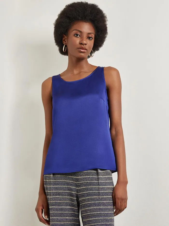 Misook Classic Crepe De Chine Tank Top Women Tops and Tees
