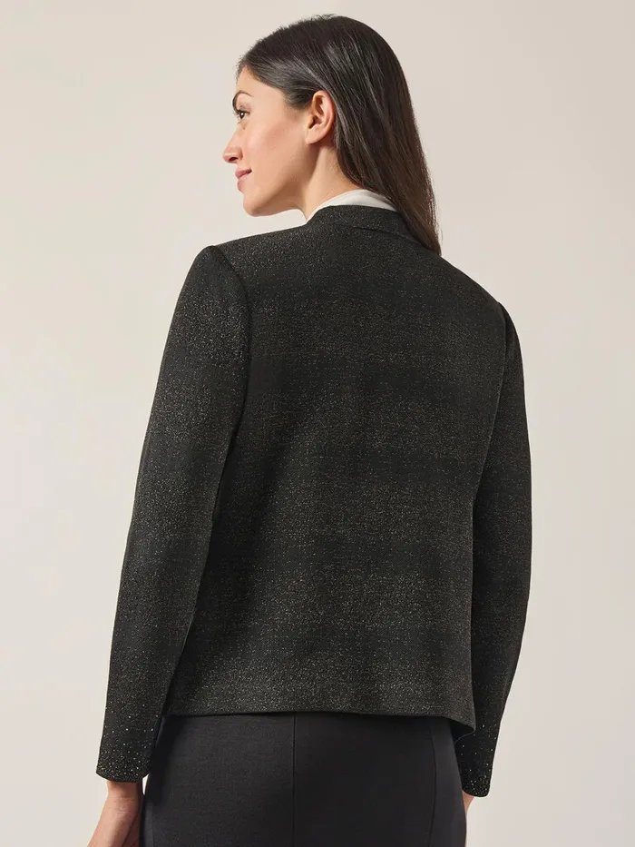 Misook Embellished Lurex Open Neck Jacket Women Jackets and Coats