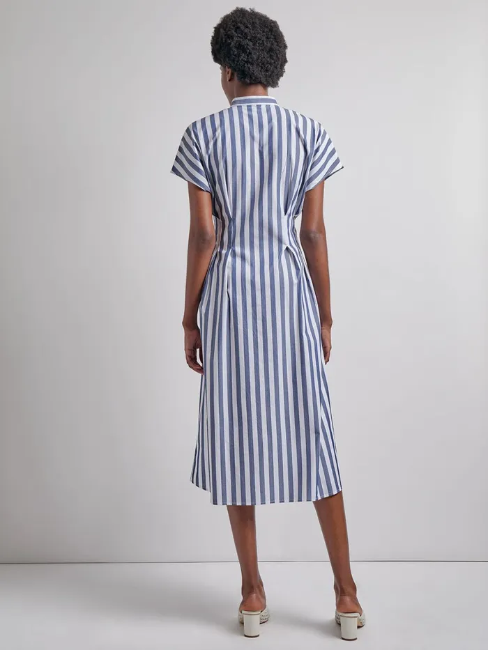 Misook Modern Fit and Flare Button Front Midi Dress Women Dresses