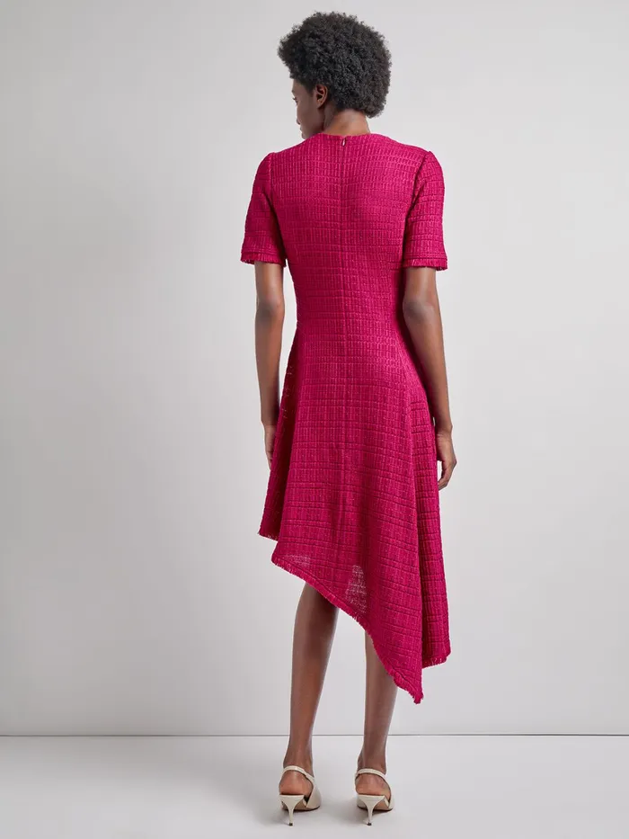 Misook Modern Fit and Flare Tonal Textured Asymmetrical Knit Dress Women Dresses Misook Modern Fit and Flare Tonal Textured Asymmetrical Knit Dress Women Dresses
