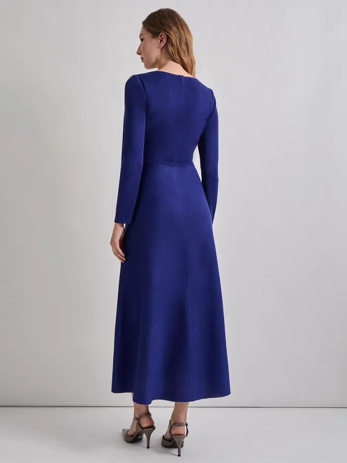 Misook Modern FitandFlare Embroidered Floral Knit Maxi Dress Women Dresses Misook Modern FitandFlare Embroidered Floral Knit Maxi Dress Women Dresses