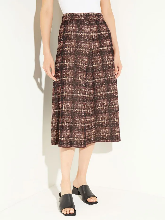 Misook Plaid Knit ALine Midi Skirt Women Skirts