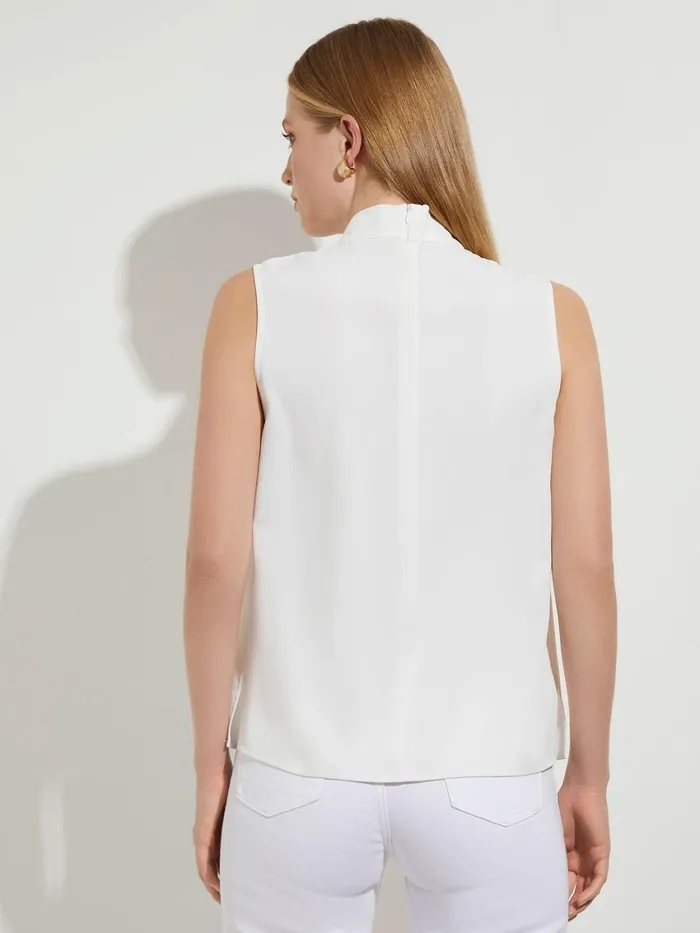 Misook Pleated Crossover Collar Crepe De Chine Blouse Women Tops and Tees