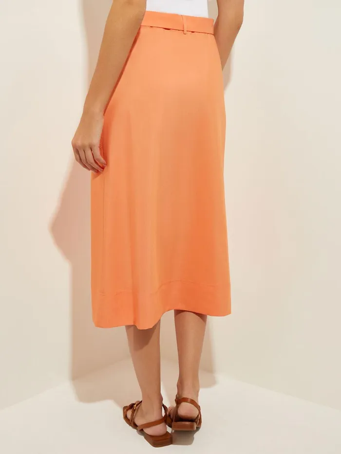 Misook Pocketed Poplin ALine Midi Skirt Women Skirts Misook Pocketed Poplin ALine Midi Skirt Women Skirts