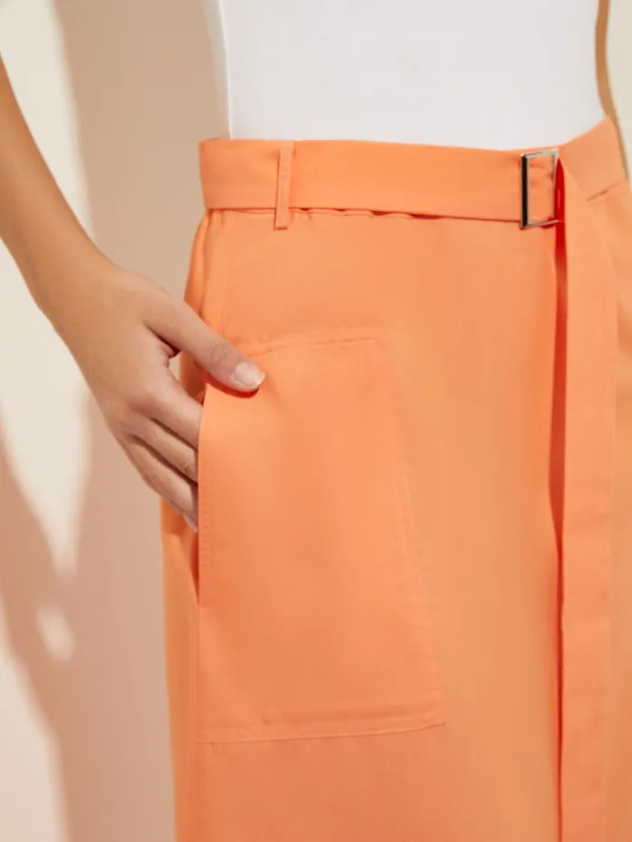 Misook Pocketed Poplin ALine Midi Skirt Women Skirts Misook Pocketed Poplin ALine Midi Skirt Women Skirts