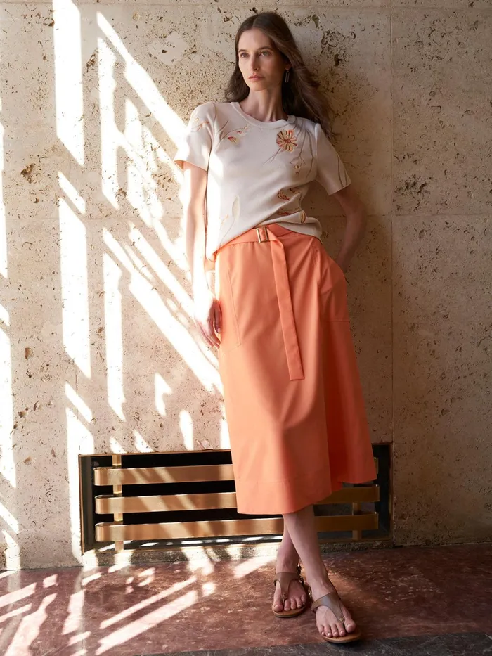 Misook Pocketed Poplin ALine Midi Skirt Women Skirts Misook Pocketed Poplin ALine Midi Skirt Women Skirts