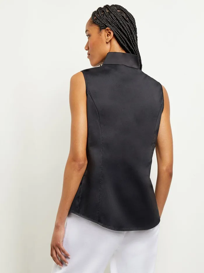 Misook Sleeveless Stretch Cotton Blouse Women Tops and Tees